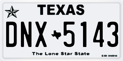 TX license plate DNX5143