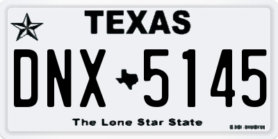 TX license plate DNX5145