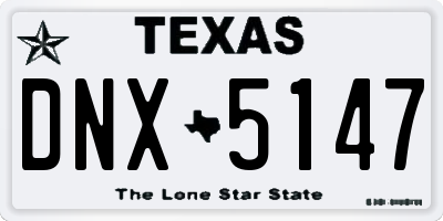 TX license plate DNX5147
