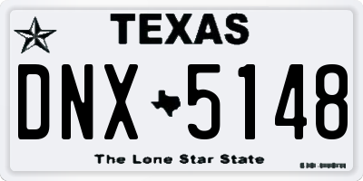 TX license plate DNX5148