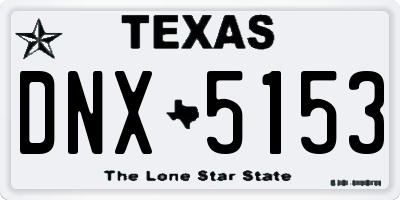 TX license plate DNX5153
