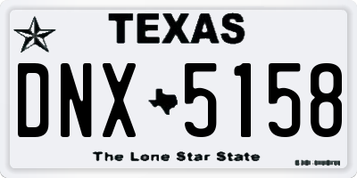 TX license plate DNX5158