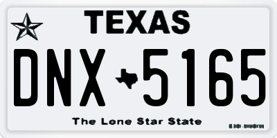 TX license plate DNX5165