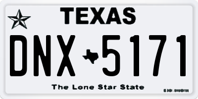 TX license plate DNX5171