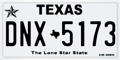 TX license plate DNX5173