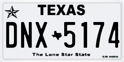 TX license plate DNX5174