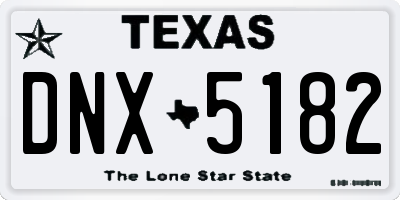 TX license plate DNX5182