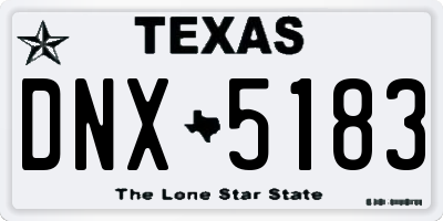 TX license plate DNX5183