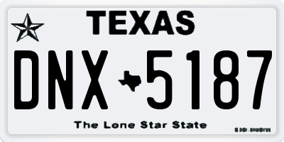 TX license plate DNX5187