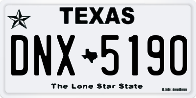 TX license plate DNX5190