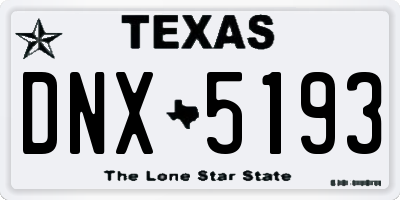 TX license plate DNX5193