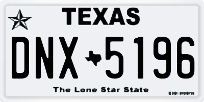 TX license plate DNX5196
