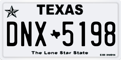 TX license plate DNX5198