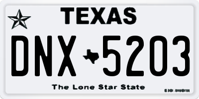 TX license plate DNX5203