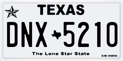 TX license plate DNX5210