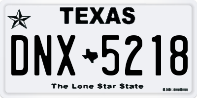 TX license plate DNX5218
