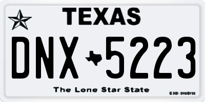 TX license plate DNX5223