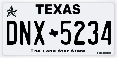 TX license plate DNX5234