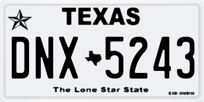 TX license plate DNX5243