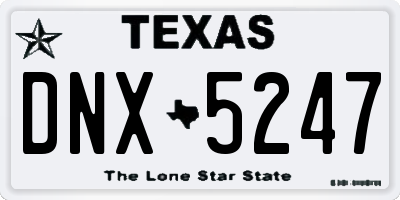 TX license plate DNX5247