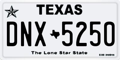 TX license plate DNX5250