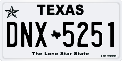 TX license plate DNX5251