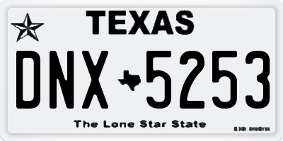 TX license plate DNX5253