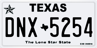 TX license plate DNX5254