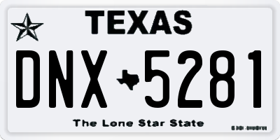 TX license plate DNX5281