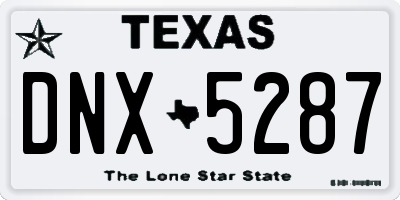 TX license plate DNX5287