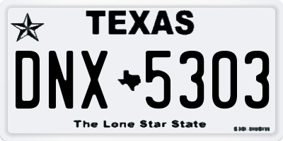 TX license plate DNX5303