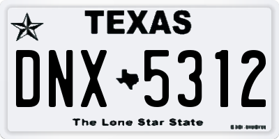 TX license plate DNX5312