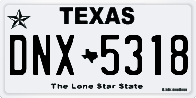 TX license plate DNX5318