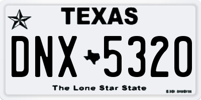 TX license plate DNX5320