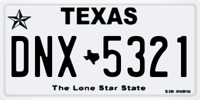 TX license plate DNX5321