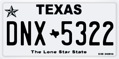 TX license plate DNX5322