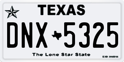 TX license plate DNX5325