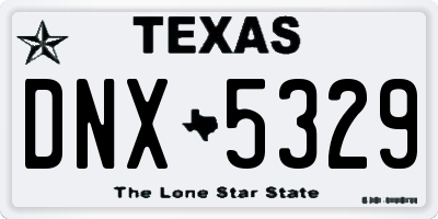 TX license plate DNX5329