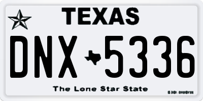 TX license plate DNX5336