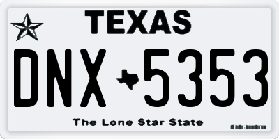 TX license plate DNX5353