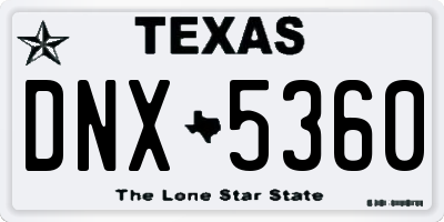 TX license plate DNX5360
