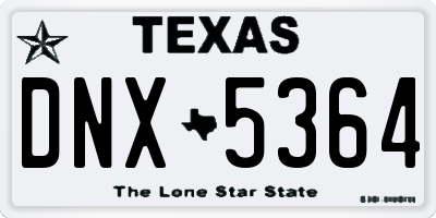 TX license plate DNX5364