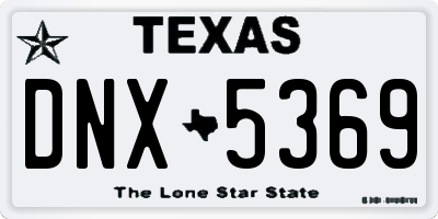 TX license plate DNX5369