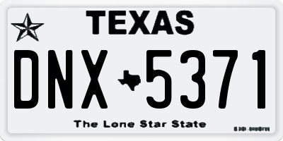 TX license plate DNX5371