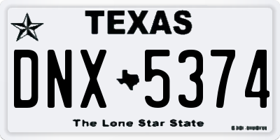 TX license plate DNX5374