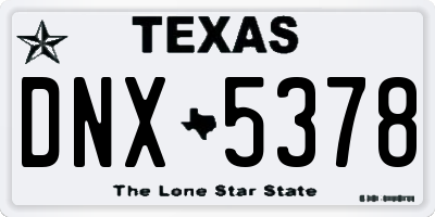 TX license plate DNX5378