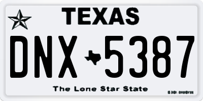 TX license plate DNX5387