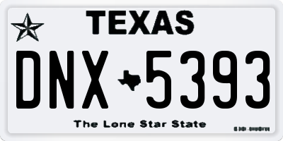 TX license plate DNX5393