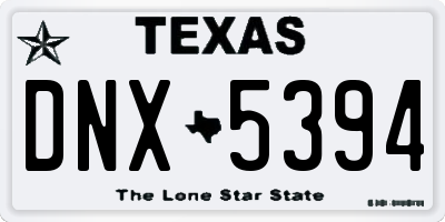 TX license plate DNX5394