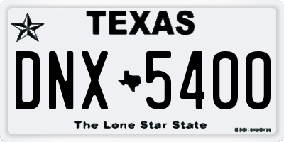 TX license plate DNX5400
